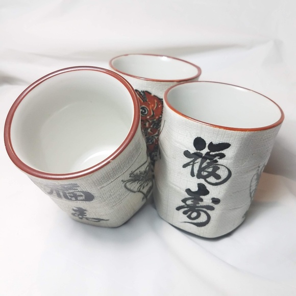 Tall Vtg Japanese tea tumblers set - Picture 2 of 8